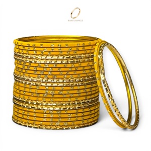 Conjunto de Joyería India para Niñas, Brazaletes de Acero Inoxidable con Cristales y Baño de Oro Amarillo, Moda Infantil para Fiestas y Bodas - Product Image 3