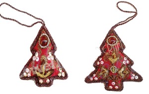 Adornos Navideños Colgantes de Acrílico Cuadrados con Diseño Moderno Hechos a Mano por Lowellcraft, Impresos a Todo Color, Cuentas Rojas Personalizadas - Product Image 3