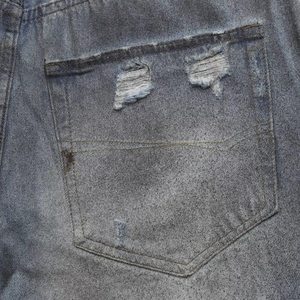 <b>Correct</b> Edition BAL Style Hidden-dyed Distressed Ripped Jeans for Men High Quality Trendy Brand Denim Pants for Men - Product Image 6