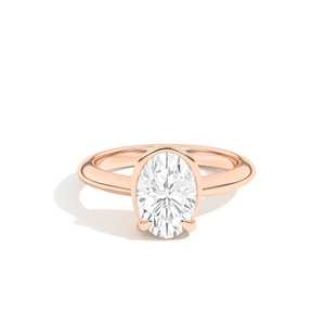 Anillo de compromiso de oro macizo de 14K y 18K con diamante ovalado de 3.5 quilates, doble filo, solitario, cultivado en laboratorio, precio de fábrica, venta al por mayor - Product Image 5
