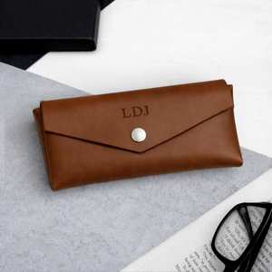 Genuine Leather Glasses Pouch Luxury Soft Cowhide Spectacles Case <b>Slim</b> Handmade Travel Sunglasses Cover Bag LGC-0027 - Product Image 2