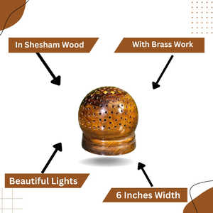 Lámpara de Techo de Madera Hecha a Mano por Artesanos de SUAZ, Iluminación Ambiental Artística con Diseño Perforado, Decoración Única para el Hogar, Lámpara de Mesa Ecológica - Product Image 2