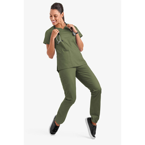 Female Medical Scrubs Uniforms Sets Hospital Clinic Scrubs V-Neck Nurse Medical Nurse Scrub Tops Joggers Uniform - Product Image 4