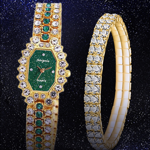 9828 Juego de 2 Relojes y Pulseras para Mujer, Reloj de Pulsera con Diamantes de Moda, Regalo para Mujer - Product Image 6