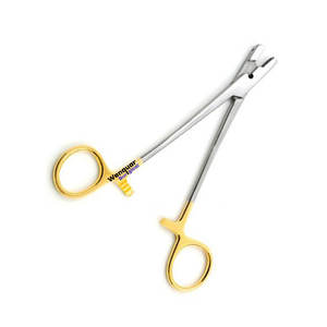 Portaagujas Cruciate de Carburo de Tungsteno de 7 Pulgadas, Instrumento Quirúrgico Veterinario, Herramientas de Cirugía Semi-Doradas - Product Image 1