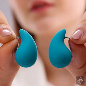 PRAO Acrylique Teal Vert Cajou Boucles D'oreilles Bijoux À La Mode pour Femmes - Product Image 2