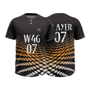 Camiseta de Béisbol Negra Personalizable con Número de Jugador, Impresión Sublimada, Absorbe la Humedad, Corte Regular para Hombre, Manga Corta, Ropa de Equipo - Product Image 1