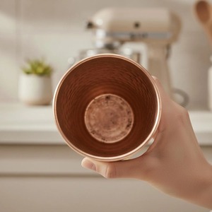 ชุดแก้วทองแดงตีลาย แก้วน้ำทองแดงทำมือ ภาชนะดื่มแบบดั้งเดิมสำหรับชาและน้ำ แก้วน้ำทองแดงและถ้วยทองแดง - Product Image 3