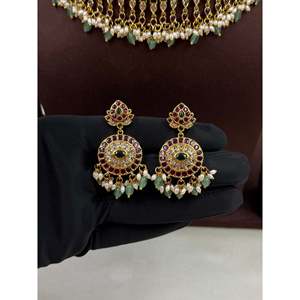 Madhavi Traditional Premium Gold-Plated Necklace Earring & Ring Set for Festivals - Product Image 4