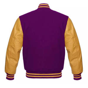 Chaqueta Varsity Personalizada con Cuello Alto y Logo Frontal, MOQ Bajo, Hombros Caídos, Ropa Urbana de Moda - Product Image 6