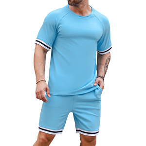 Ensemble 2 pièces pour homme, t-shirt et short à imprimé floral noir, col rond, décontracté, 100% coton, ensemble été pour homme à prix raisonnable - Product Image 6