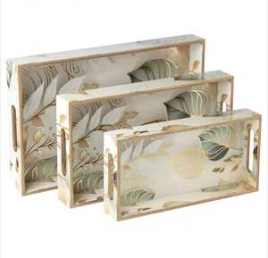 Plateau de rangement en MDF, design oriental, chameaux, éléphants, palmiers, finition laquée, empilable, passe au lave-vaisselle, pour salle de bain, bureau - Product Image 2