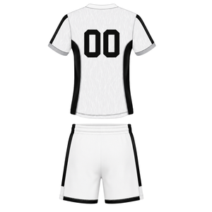 Ensemble short et maillot de rugby blanc et noir à manches courtes, col en V, uniforme d'équipe personnalisé, respirant, pour l'entraînement et le sport, haute performance - Product Image 2