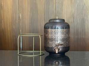 Handmade Copper <b>Water</b> <b>Container</b> with Embossing Pattern Traditional Ayurvedic Drinking <b>Water</b> Storage Vessel for Restaurant - Product Image 1