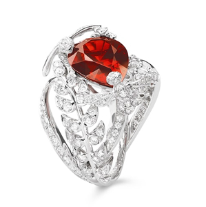 <b>925</b> Sterling <b>Silver</b> Garnet Zircon <b>Ring</b> Oval Cut Gemstone Floral Claw Set Women Jewelry for Wedding Party - Product Image 1