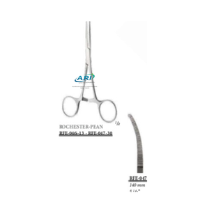 Pinzas Rochester Pean Modelo 14cm, Pinza Hemostática de Alta Resistencia con Mordazas Serradas de Acero Inoxidable - Product Image 1
