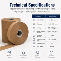 Rouleau d'isolation électrique en papier crépon PET, 50-200 g/m² et épaisseur 0,05-0,25 mm, pour applications de câbles de transformateur