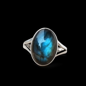 Handmade 925 Sterling Silver Natural <b>Labradorite</b> <b>Ring</b> Oval Bezel Set Gemstone <b>Ring</b> Birthday Party Anniversary Jewelry for Women - Product Image 1