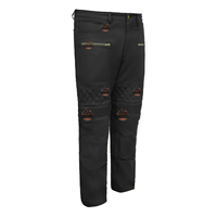 Pantalon de moto pour homme, noir, coupe-vent, textile, avec patchs logo, toutes saisons, équipement moto