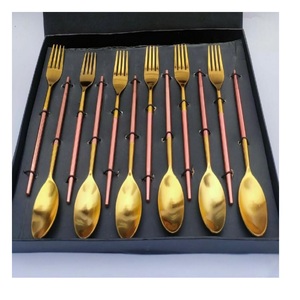 <b>Tabletop</b> Decorative Food Flatware Set Cutlery Set Spoons & Fork Set Kitchen Utensils Hotels and Restaurants Catering Use - Product Image 4