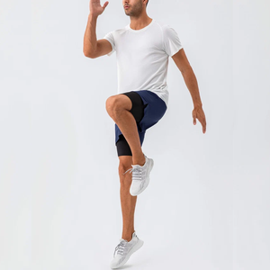 OEM Custom Crew Neck Raglan Short Sleeve Solid Mesh Fabric <b>Stretch</b> Breathable Quick Dry Workout Running Daily <b>T</b> <b>Shirt</b> for <b>Men</b> - Product Image 4