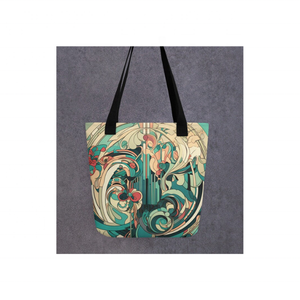 Dropshipping personalizado abstracto 100% algodón bordado bolso de mano Unisex gran capacidad elegante reutilizable bolsa de compras de viaje - Product Image 2