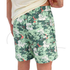 กางเกงขาสั้นชายลายทางกันน้ำ ยืดได้ ผลิตจากโพลีเอสเตอร์/คอตตอน มีเชือกผูกเอว เหมาะสำหรับเล่นน้ำทะเลและเล่นเซิร์ฟ ขายส่ง - Product Image 1