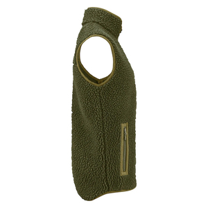 Chaleco de Forro Polar Sherpa de Alta Calidad, Cuello Alto, Cierre de Cremallera, Cortavientos, Ropa de Invierno, Estilo Casual, Verde Oliva - Product Image 5