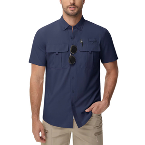 Chemises de pêche pour hommes en tissu mélangé coton et élasthanne, fabriquées par des fabricants de tissus polyester et élasthanne, couleurs unies. - Product Image 6