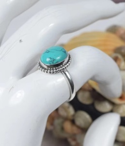 Handmade December Birthstone <b>Turquoise</b> <b>Ring</b> 925 Sterling Silver Natural Gemstone <b>Ring</b> Women Fashion Jewelry Christmas Gift - Product Image 6