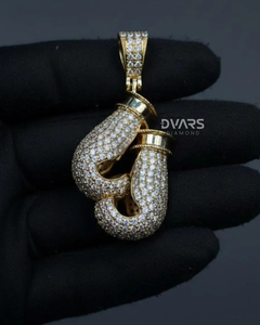 Colgante de Guantes de Boxeo con Diseño Hip Hop para Hombre, Totalmente Cubierto de Diamantes de Imitación VVS, Colgante de Guantes de Boxeo de Plata de Ley 925, Colgantes Personalizados - Product Image 5