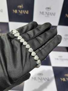 สร้อยข้อมือเทนนิสเงินแท้ 925 ประดับหัวใจมอสซาไนต์ สร้อยข้อมือแบบหัวใจประดับเพชรสำหรับผู้หญิง ผ่านการทดสอบเพชร - Product Image 2