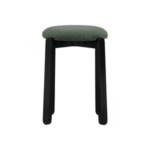 Modern Durable Portable Stackable Upholstered <b>Stool</b> with Black Beech Wood Legs for <b>Bedroom</b> and Residential Use - Product Image 2
