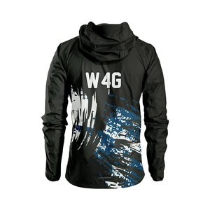 Veste coupe-vent à capuche imperméable en nylon enduit, respirante, à séchage rapide, écologique, à motif personnalisé, décontractée pour le printemps - Product Image 3