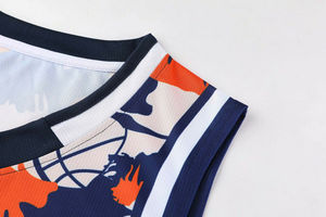 Ensemble de maillots de basket-ball sans manches respirants à motif uni, personnalisés ODM/OEM, en polyester, de haute qualité, pour équipes sportives - Product Image 3