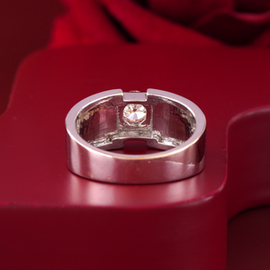 Bague solitaire pour homme en or jaune 14 carats avec diamant de laboratoire taille ronde, clarté VVS-VS DEF, monture à griffes, bijoux fins pour mariage - Product Image 4