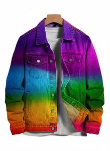 แจ็คเก็ตยีนส์ผู้ชายคุณภาพสูง ปักโลโก้ได้ สไตล์สตรีทแฟชั่น หลากสี สำหรับทุกฤดู - Product Image 5