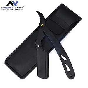 Navaja de Afeitar Profesional para Barbería, con Bloqueo Giratorio, Hoja de Acero Inoxidable, Logotipo Personalizado, Estuche de Cuero, Fabricante OEM de Navajas para Afeitar la Barba - Product Image 1