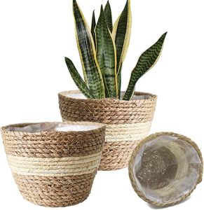 Maceta de mimbre tejida al por mayor, estilo vintage, ecológica, cesta para flores, jardinera y organizador decorativo para el hogar 2026 - Product Image 1
