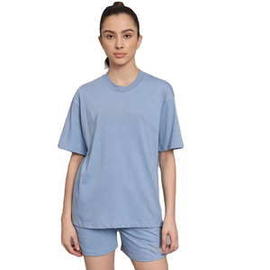 Conjunto de Dos Piezas para Mujer, Moda 2025, Camiseta Holgada y Pantalones Cortos con Estampado Personalizado, Ropa Deportiva, Informal o Urbana - Product Image 4