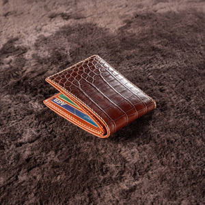 Portefeuille à deux volets en cuir véritable de luxe pour hommes de haute qualité couleur personnalisable à la main taille 9x11.5cm portefeuille court - Product Image 4