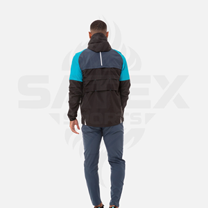 Casual High Quality Reflective Custom Logo Polyester Tracksuit Hoodie Set Plus Size Zipper Windbreaker Men's Set For Summer - Product Image 3