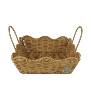 Bandeja de Servir Ovalada/Rectangular Multifuncional, Ligera, de Mimbre de Ratán Tejido a Mano, con Acabado Natural, Ecológica, para el Desayuno - Product Image 2