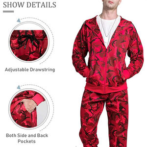 Survêtement uni pour homme, en polyester, élégant, pour le jogging, la gym et les sports, idéal pour l'échauffement en équipe - Product Image 4