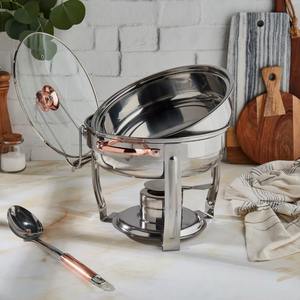 Calentador de comida tipo buffet de lujo, de acero inoxidable, redondo, de 18 pulgadas, al mejor precio. - Product Image 5