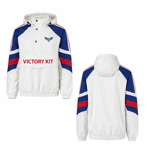 Custom Logo Color Block Windbreaker <b>Jacket</b> Hooded Pullover Anorak <b>Lightweight</b> Waterproof Sports <b>Jacket</b> Men Women - Product Image 1