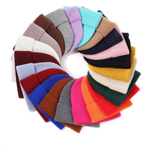 Unisex Solid Color Ribbed Adjustable Beanie <b>Hat</b> 100% Acrylic Winter Casual Daily Use for Adults Computer Knitted - Product Image 2