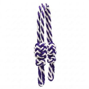 Cordon tressé violet et blanc pour sacs, 16 brins, rond, en nylon et coton, style simple, cordon de capuchon en polyester de qualité supérieure, double tressage - Product Image 4
