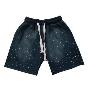Nouveaux shorts homme personnalisés été 2026, délavés à l'acide, séchage rapide, style streetwear vintage, effet soleil délavé, imprimé en relief, poche ornée de strass - Product Image 3