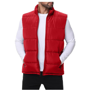 winter puffer <b>jacket</b> 100% Polyester Men Puffer vest With Customized Logo Printing Light weight Sleeveless Winter Warm Vest - Product Image 3